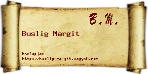 Buslig Margit névjegykártya